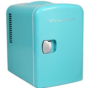 Frigidaire BLUE EFMIS149_AMZ Mini Portable Compact Personal Cooler Fridge, 4 Liter Capacity Chills Six 12 oz Cans, 100% Freon-Free & Eco Friendly, Includes Plugs for Home Outlet, standard