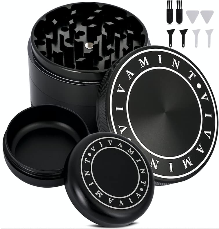 VIVAMINT Spice Grinder Large 3.0 Inch Black