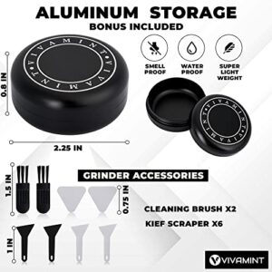 VIVAMINT Spice Grinder Large 3.0 Inch Black