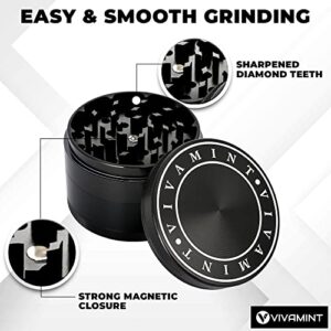 VIVAMINT Spice Grinder Large 3.0 Inch Black