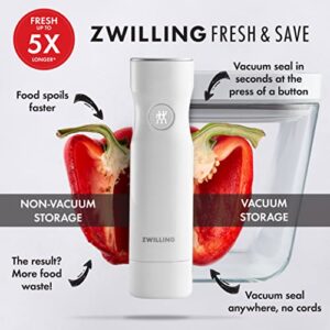 ZWILLING Fresh & Save Vacuum Sealer Machine Starter Set with Airtight Food Storage Container Glass, Sous Vide Bags, Meal Prep