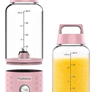 PopBabies Portable Blender, Smoothie Blender for Shakes and Smoothies, Personal Blender On the go Princess Pink