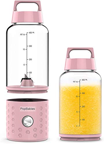 PopBabies Portable Blender, Smoothie Blender for Shakes and Smoothies, Personal Blender On the go Princess Pink