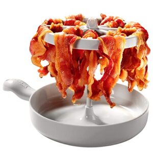 Microwave Bacon Cooker - Bacon Wizard Cooks 1LB of Bacon and Reduces Fat by 40% - Crispier, Healthier, Quicker Bacon Every time - Grease Catcher Makes Clean Up Easy- Great for Adults, College Students