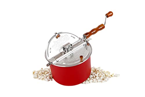 Original Whirley-Pop Popcorn Popper Kit - Metal Gear - Red - 1 Real Theater All Inclusive Popping Kit