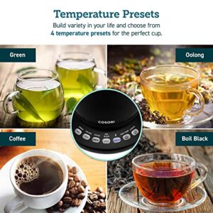 COSORI Electric Gooseneck Kettle Smart Bluetooth with Variable Temperature Control, Pour Over Coffee Kettle & Tea Kettle, 100% Stainless Steel Inner Lid & Bottom, Quick Heating, Matte Black