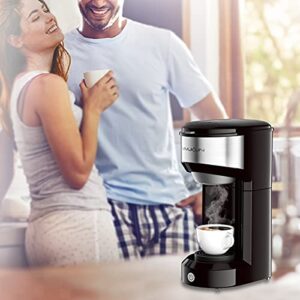 Vimukun Single Serve Coffee Maker Coffee Brewer for K-Cup Single Cup Capsule and Ground Coffee, Single Cup Coffee Makers with 6 to 14oz Reservoir, Small Size