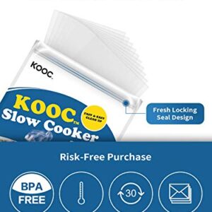 [NEW] KOOC Disposable Slow Cooker Liners and Cooking Bags, Extra Large Size Fits 6QT - 10QT Pot, 14"x 22", 1 Pack (10 Counts), Fresh Locking Seal Design, Suitable for Oval & Round Pot, BPA Free