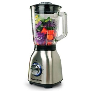 anthter professional plus blenders for kitchen, 950w motor smoothie blender with stainless countertop for shakes and smoothies, 50 oz glass jar, ideal for puree, ice crush, shakes and smoothies