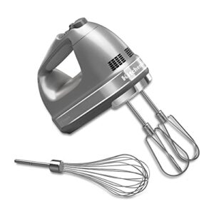 kitchenaid khm7210cu 7-speed digital hand mixer with turbo beater ii accessories and pro whisk – contour silver