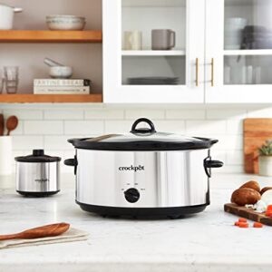 Crockpot Large 8 Quart Slow Cooker with Mini 16 Ounce Food Warmer, Stainless Steel