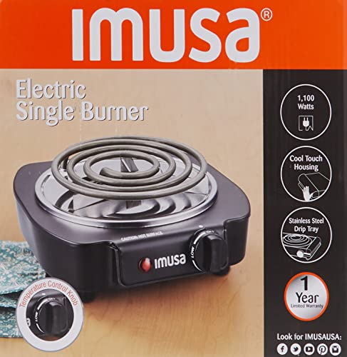 IMUSA USA Electric Single Burner, Black