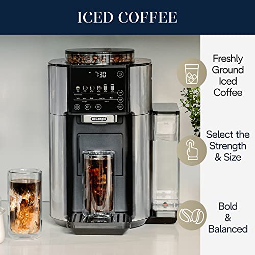 De'Longhi TrueBrew Drip Coffee Maker, Built in Grinder, Single Serve, 8 oz to 24 oz, Hot or Iced Coffee, Stainless, CAM51025MB