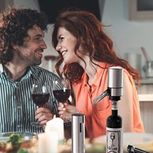 Electric Wine Opener Set, Tomeem Wine Gift Set with Rechargeable Wine Opener, Electric Wine Aerator, Vacuum Stoppers and Foil Cutter, 4-in-1 Electric Wine Bottle Opener for Home Party Bar Outdoor