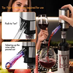 Electric Wine Opener Set, Tomeem Wine Gift Set with Rechargeable Wine Opener, Electric Wine Aerator, Vacuum Stoppers and Foil Cutter, 4-in-1 Electric Wine Bottle Opener for Home Party Bar Outdoor