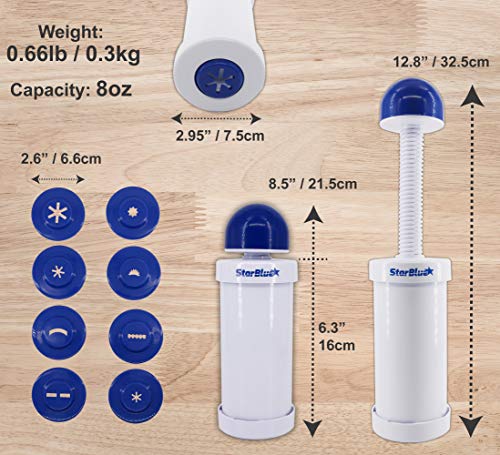 Churrera Churro Maker by StarBlue with FREE Recipe e-Book - Easy tool for Deep Fry churro in 8 difference shapes