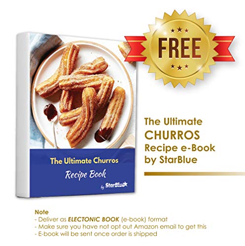 Churrera Churro Maker by StarBlue with FREE Recipe e-Book - Easy tool for Deep Fry churro in 8 difference shapes