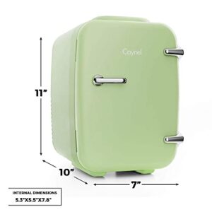 CAYNEL Mini Fridge Portable Thermoelectric 4 Liter Cooler and Warmer for Skincare, Eco Friendly Beauty Fridge For Foods,Medications, Cosmetics, Breast Milk, Medications Home and Travel