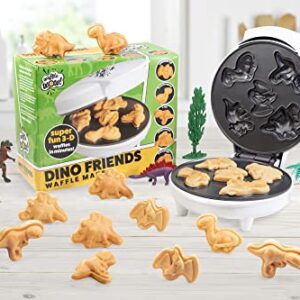 Dinosaur Mini Waffle Maker- 5 Different Shaped Dinos in Minutes - Make Fun Jurassic Breakfast for Kids and Adults with Cool Novelty Pancakes, Electric Non-Stick Waffler Iron, Fun Gift for Holiday