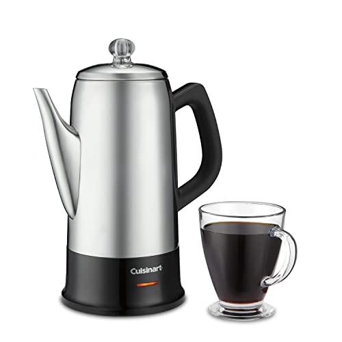 Cuisinart PRC-12 Classic 12-Cup Stainless-Steel Percolator, Black/Stainless