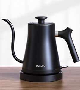 ulalov gooseneck electric kettle, 0.9l fast boiling hot water kettle, stainless steel electric tea kettle, 1200w pour over kettle for coffee&tea, leak-proof, auto shutoff, anti-dry
