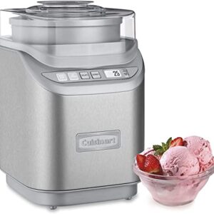 Cusinart ICE-70P1 2-Quart Cool Creations Ice Cream, Frozen Yogurt, Gelato and Sorbet Maker, LCD Screen with Countdown Timer, Makes Frozen Treats in 20-Minutes or Less, Stainless Steel