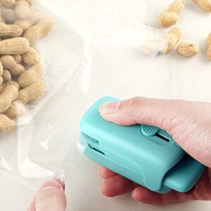 EZCO Bag Sealer Mini, Handheld Bag Heat Vacuum Sealer, 2 in 1 Heat Sealer & Cutter Portable Bag Resealer Machine for Plastic Bags Storage Food Snack Cookies Fresh (Battery Included)