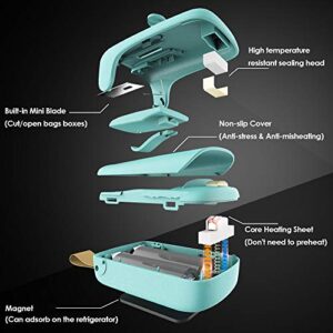 EZCO Bag Sealer Mini, Handheld Bag Heat Vacuum Sealer, 2 in 1 Heat Sealer & Cutter Portable Bag Resealer Machine for Plastic Bags Storage Food Snack Cookies Fresh (Battery Included)