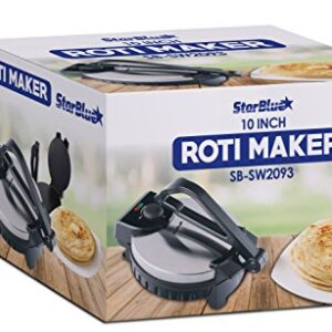 10inch Roti Maker by StarBlue with FREE Roti Warmer - The automatic Stainless Steel Non-Stick Electric machine to make Indian style Chapati, Tortilla, Roti AC 110V 50/60Hz 1200W