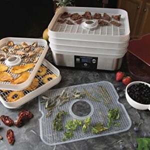 Hamilton Beach Digital Food Dehydrator for Fruit and Jerky, Vegetables and More, 5 Trays, Adjustable Temperature, 48 Hour Timer + Auto Shutoff, Grey (32100A)