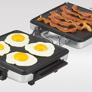 BLACK+DECKER 3-in-1 Waffle Maker with Nonstick Reversible Plates, Stainless Steel, G48TD