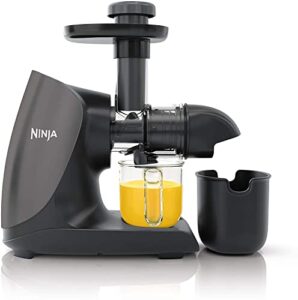 ninja jc101 cold press pro compact powerful slow juicer with total pulp control & easy clean, graphite (renewed), black, 13.78 in lx6.89 in wx14.17 in h