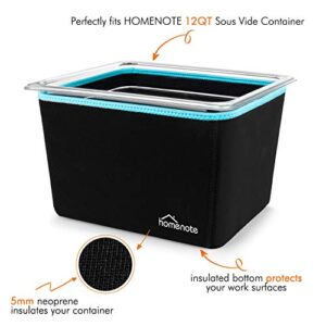 HOMENOTE Sous Vide Container 12 Quart with Lid & Rack and Sleeve - BPA Free Complete Sous Vide Accessories Kit with Cookbook For Anova and Most Sous Vide Cookers