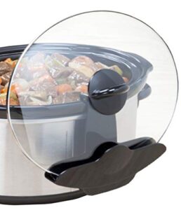 lid pocket slow cooker lid holder | fits most slow cookers | hands-free design keeps countertops clean | unique crock pot kitchen pot organizer | works with most crocks