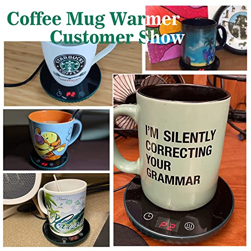 Candle Warmer/Coffee Warmer, 8H Auto Shut Off 1-12H Timer Candle Wax Warmer, 2 Temp Setting 122/140℉ Candle Warmer Plate, Mug Warmer for Coffee, Tea