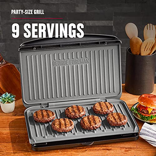 George Foreman GRS120GT, 9 Serving, Gunmetal Grey