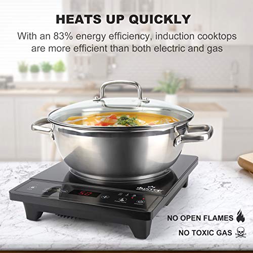 Duxtop Portable Induction Cooktop, Countertop Burner, Induction Burner with Timer and Sensor Touch, 1800W 8500ST E210C2