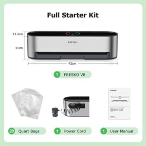 FRESKO Hands-Free Full Automatic Vacuum Sealer Machine with Food Preservation Bags, LED Touch Screen (ETL Certified)