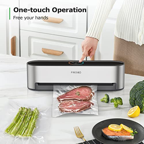 FRESKO Hands-Free Full Automatic Vacuum Sealer Machine with Food Preservation Bags, LED Touch Screen (ETL Certified)