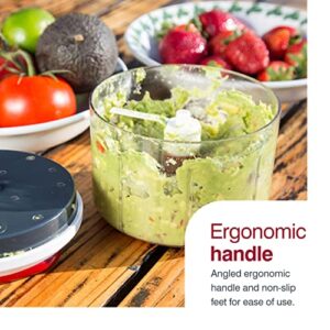 Zyliss Easy Pull Food Processor - Pull Chopper and Manual Food Processor - Handheld Vegetable Slicer and Dicer - For Travel, Camping, Small Kitchens, and RVs - Dishwasher Safe