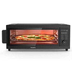 air fryer toaster oven combo – fabuletta 10-in-1 countertop convection oven 1800w, flip up & away capability for storage space, oil-less air fryer oven fit 12″ pizza, 9 slices toast, 5 accessories