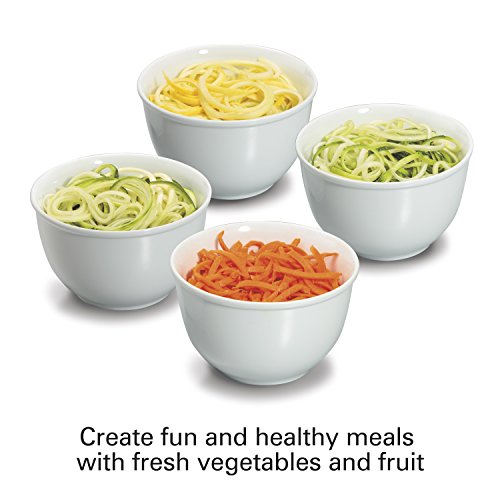 Hamilton Beach 3-in-1 Electric Vegetable Spiralizer & Slicer With 3 Cutting Cones for Veggie Spaghetti, Linguine, and Ribbons, 6-Cups, Black,70930