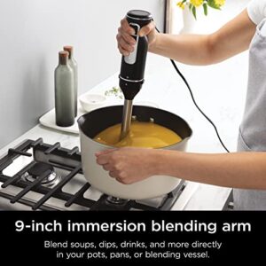 Ninja CI101 Foodi Power Mixer System, 750-Peak-Watt Immersion Blender and Hand Mixer, EasyGlide Beaters, Whisk, 3-Cup Blending Vessel, Black