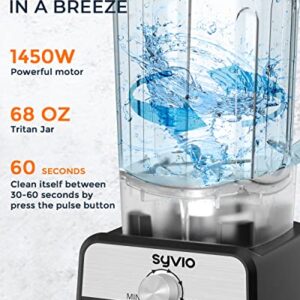 Syvio Blenders for Kitchen, Smoothie Blender 1450W with 4 Presets and 68 oz Tritan Container, Blender for Shakes and Smoothies, Crushing Ice, Frozen Fruits