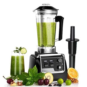 professional countertop blender, blender for kitchen max 2200w high power home and commercial blender with timer，blender with variable speed for frozen fruit​, crushing ice, veggies, shakes and smoothie 64 oz container & 32000 rpm