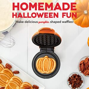 Dash Mini Waffle Maker (2 Pack) for Individual Waffles Hash Browns, Keto Chaffles with Easy to Clean, Non-Stick Surfaces, 4 Inch, Halloween, Orange