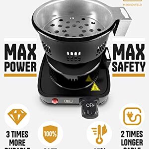 Multipurpose Electric Charcoal Starter - Electric Charcoal Burner ETL Approved Electric Stove - Coconut Charcoal Lighters with Tongs - 450W Hot Plate Electric with 304 Stainless Steel Coiled Burner