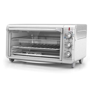 black+decker to3265xssd extra wide crisp ‘n bake air fry toaster oven, silver, fits 9″ x 13″ pan