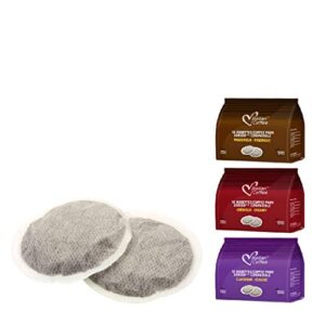 italian coffee pads compatible with senseo machines (3 flavors mix, 54 pads)