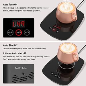nicelucky Coffee Mug Warmer for Desk with Heating Function 25 Watt Electric Beverage Warmer with Adjustable Temperature 131℉/ 55℃or 167℉/ 75℃ (Without Mug)